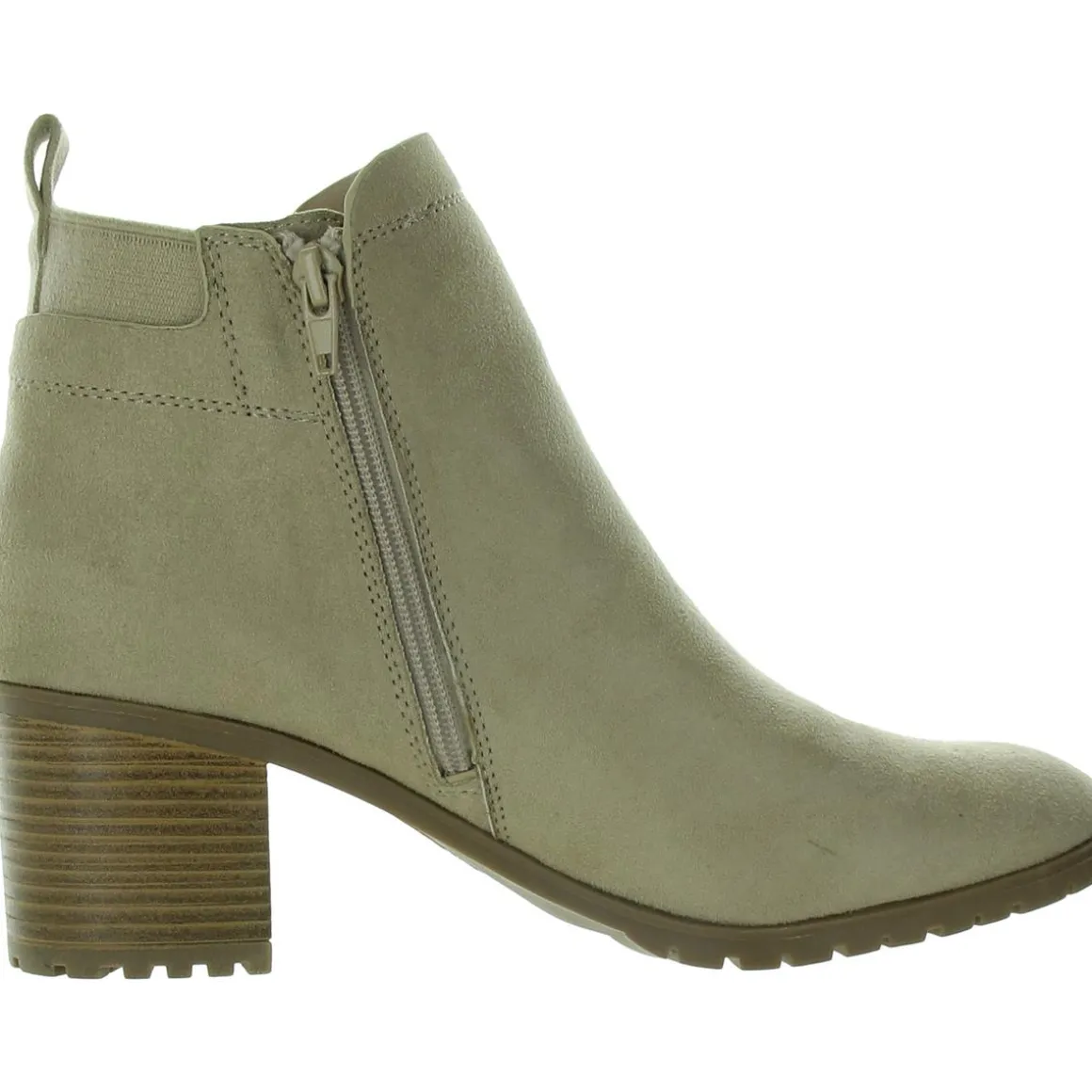 Maggie Zipper Faux Suede Ankle Boots