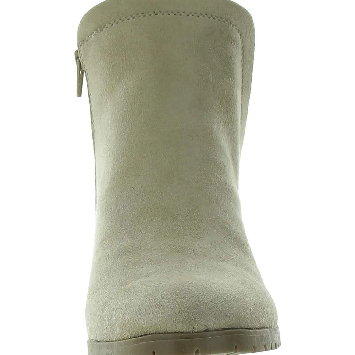 Maggie Zipper Faux Suede Ankle Boots