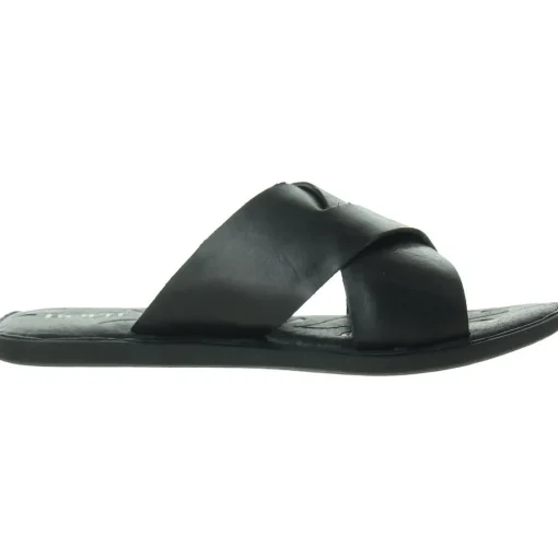 Marina Buckle Leather Flatform Sandals
