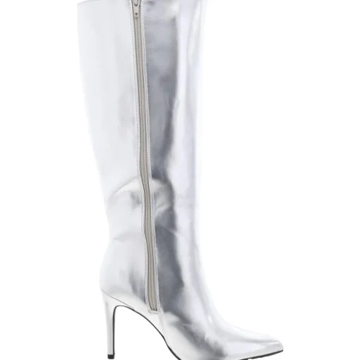 Marysol Faux Leather Crinkle Knee-High Boots