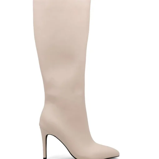 Marysol Faux Leather Crinkle Knee-High Boots