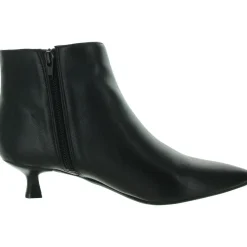 MAYA Faux Leather Kitten Heel Ankle Boots