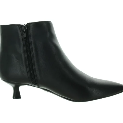 MAYA Faux Leather Kitten Heel Ankle Boots