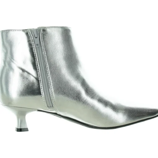 MAYA Faux Leather Kitten Heel Ankle Boots