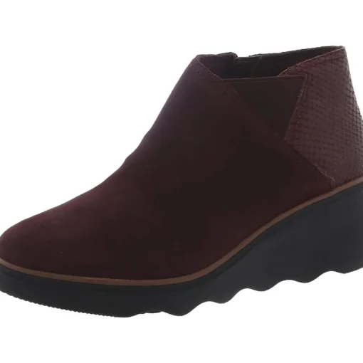 Mazy Harwich Suede Mixed Media Wedge Boots