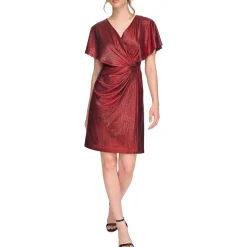 Metallic Wrap Dress