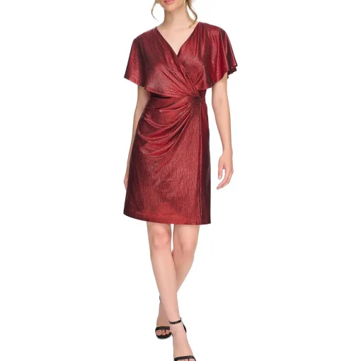 Metallic Wrap Dress