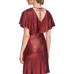 Metallic Wrap Dress
