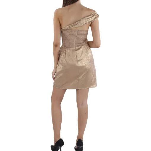 Metallic Knee Length Mini Dress
