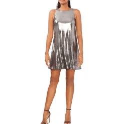 Metallic Knee Shift Dress