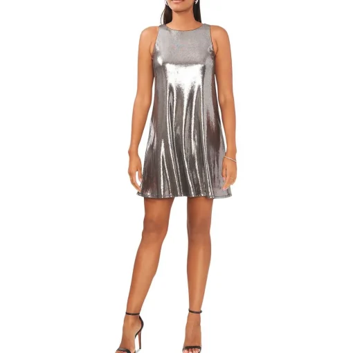 Metallic Knee Shift Dress