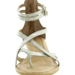 Metallic Leather Gladiator Sandals