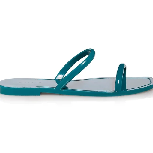 Metallic Slip On Jelly Sandals