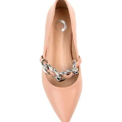 Metinaa Faux Leather Embellished Loafers