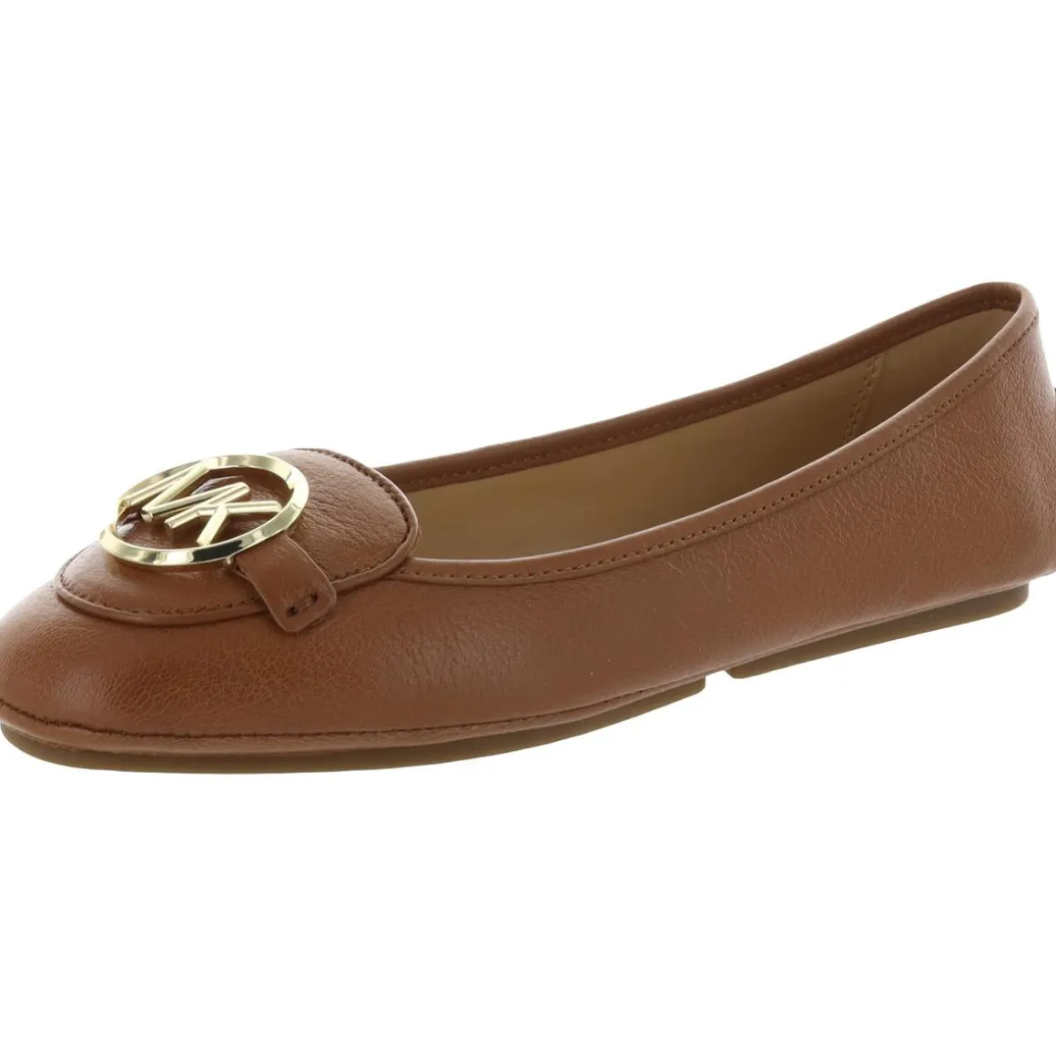 Michael Kors Lillie Moc Leather Logo Charm Slip On Moccasin Loafer