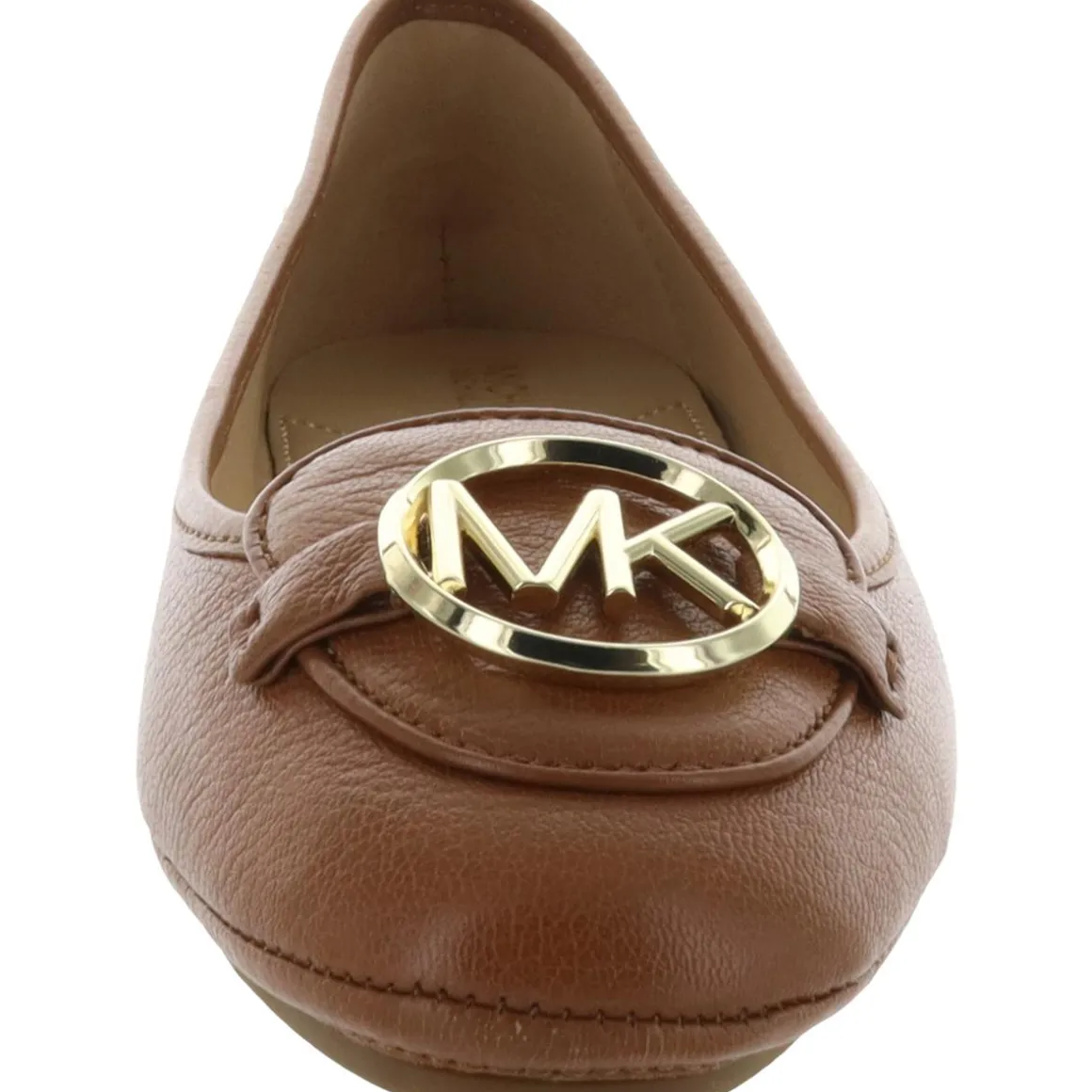 Michael Kors Lillie Moc Leather Logo Charm Slip On Moccasin Loafer
