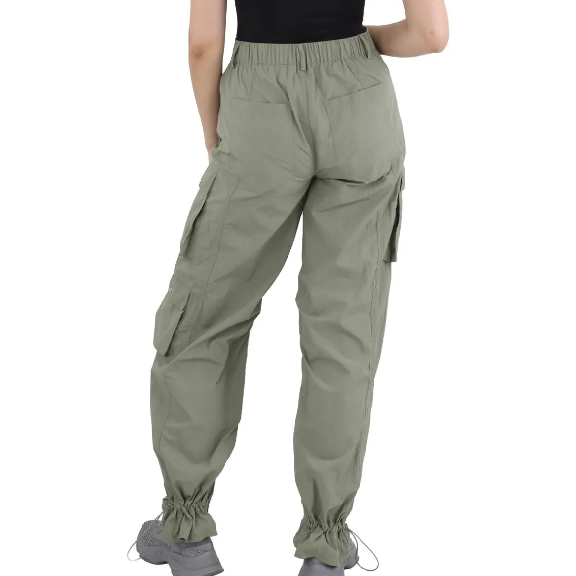 Mid Rise Drawcord Ankle Cargo Pants