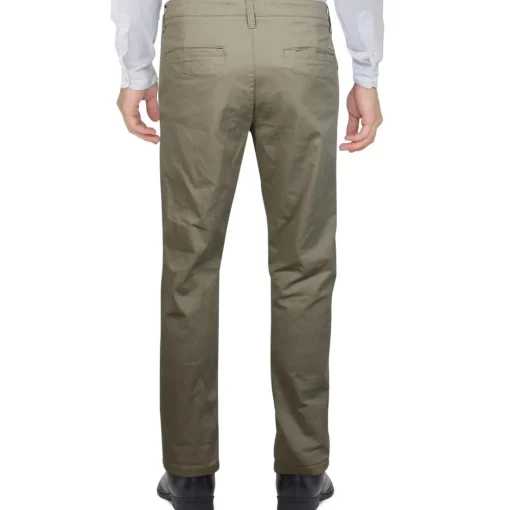 Mid-Rise Solid Straight Leg Pants