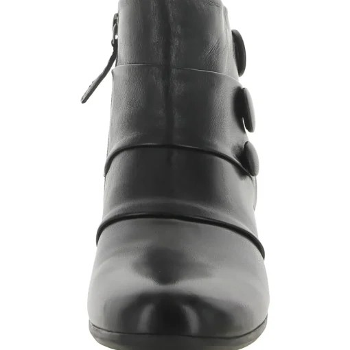 Mila Leather Button Ankle Boots