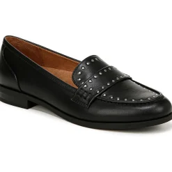 Milo-Stud Faux Leather Block Heel Loafers