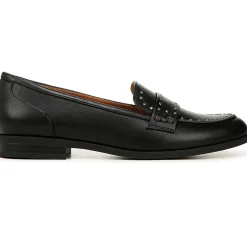 Milo-Stud Faux Leather Block Heel Loafers