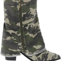 Miranda Denim Pointed Toe Mid-Calf Boots