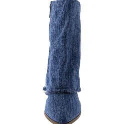 Miranda Denim Pointed Toe Mid-Calf Boots