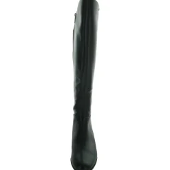 Mixed Media Faux Leather Knee-High Boots