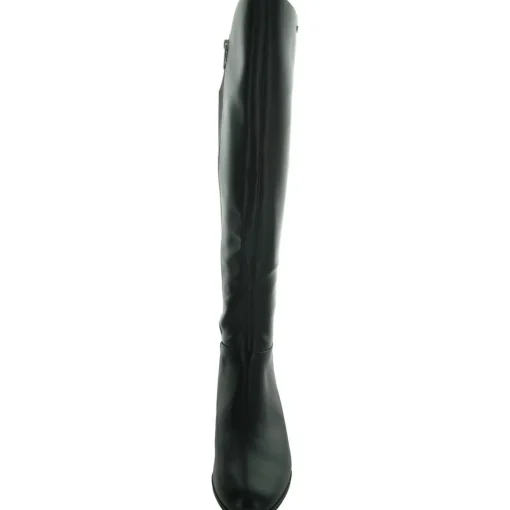 Mixed Media Faux Leather Knee-High Boots
