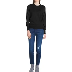 Mixed Media Knit Pullover Sweater