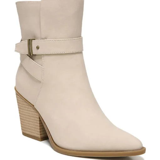 Mocha Zipper Almond Toe Mid-Calf Boots