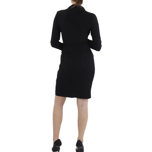 Mock Neck Calf Midi Dress