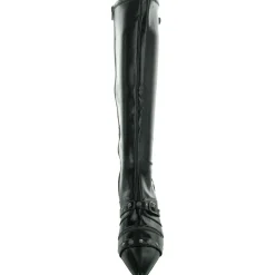 Monro Faux Leather Heeled Knee-High Boots