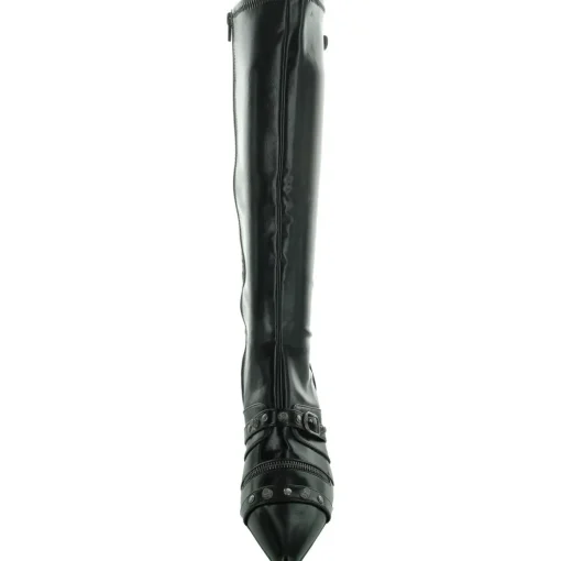 Monro Faux Leather Heeled Knee-High Boots