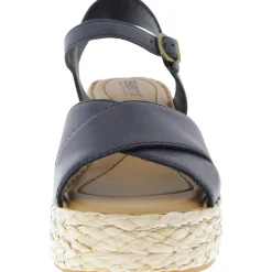 Moriah Leather Buckle Espadrille Heels
