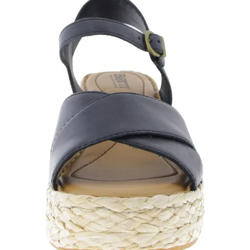 Moriah Leather Buckle Espadrille Heels