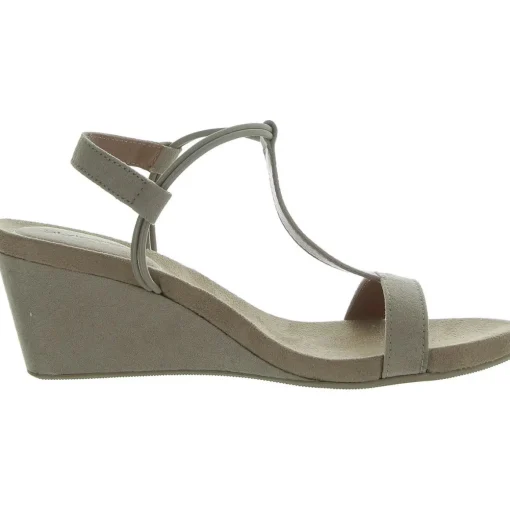 MulanF Faux Suede Slip On Wedge Sandals