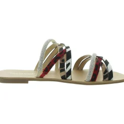 Nari Faux Leather Open Toe Slide Sandals