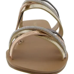 Nari Faux Leather Open Toe Slide Sandals