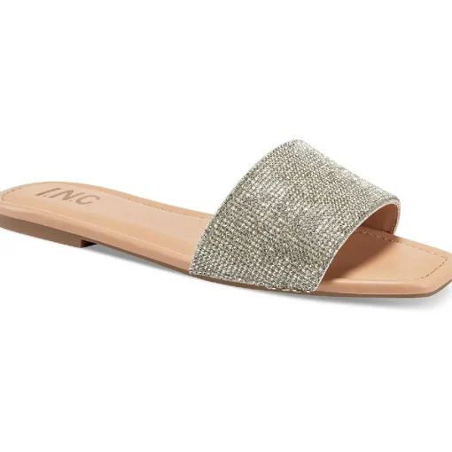 Nataliah Embellished Square Toe Slide Sandals