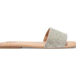 Nataliah Embellished Square Toe Slide Sandals
