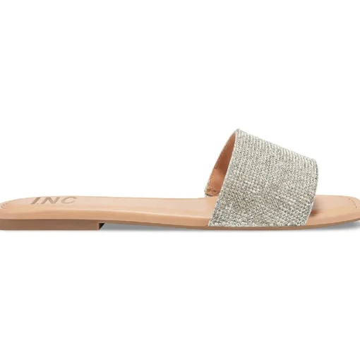 Nataliah Embellished Square Toe Slide Sandals