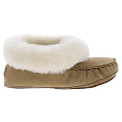 Navajo Suede Shearling Lined Moccasin Slippers