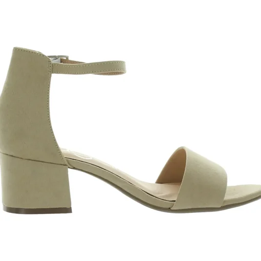 Noelle Microsuede Ankle Open-Toe Heels