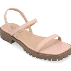 NYLAH Faux Leather Square Toe Platform Sandals