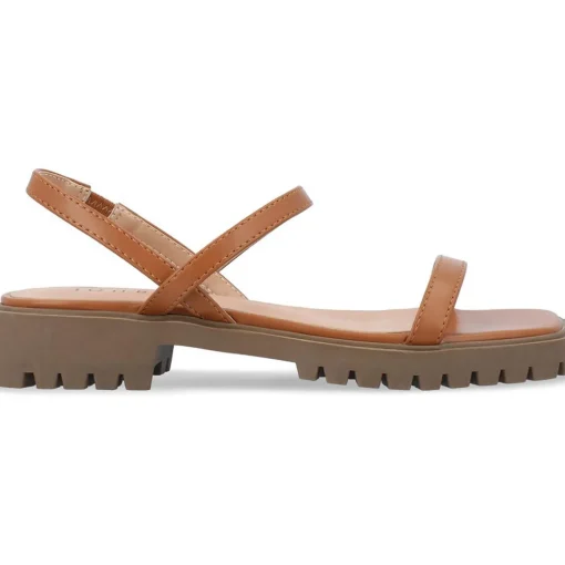 NYLAH Faux Leather Square Toe Platform Sandals