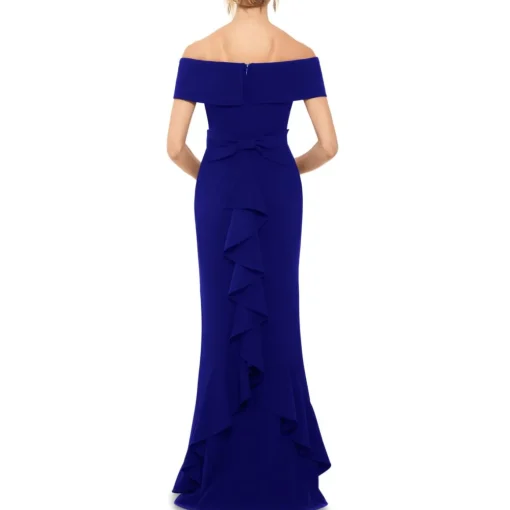 Off-The-Shoulder Bow-Back Evening Dress
