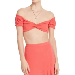 Off-The-Shoulder Twist Crop Top