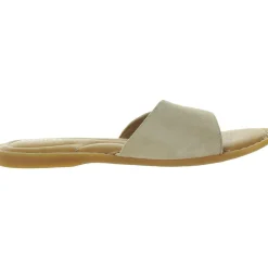 Padded Insole Leather Slide Sandals