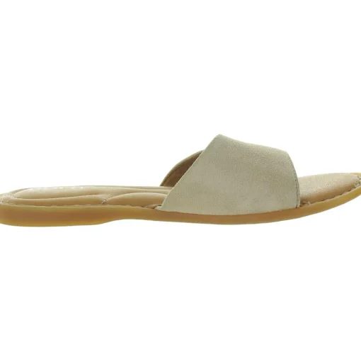 Padded Insole Leather Slide Sandals